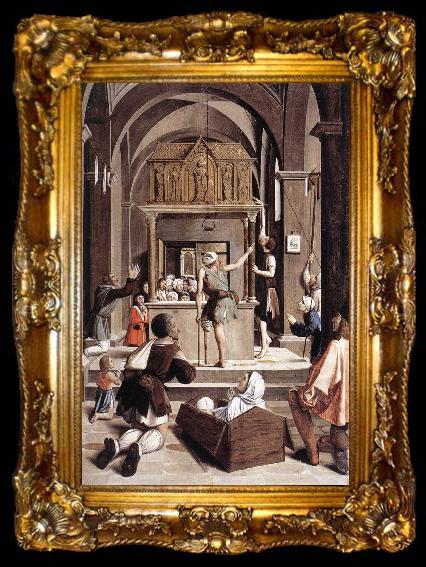 framed  LIEFERINXE, Josse Pilgrims at the Tomb of St Sebastian fg, ta009-2